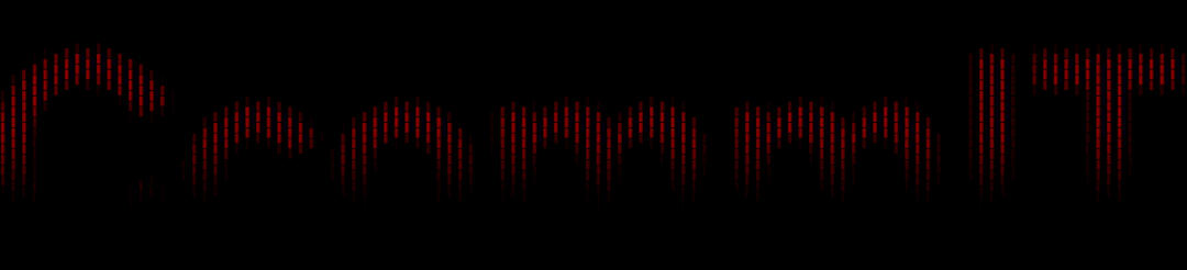 Red graphic of the letters CcommIT
